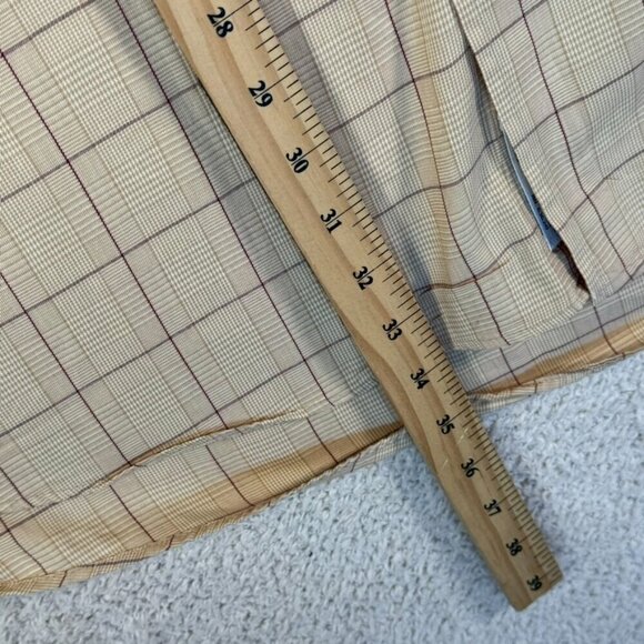 Gitman Bros Mens Long Sleeve Button‎ Dress Shirt Beige Brown Plaid Size XLT USA - Picture 9 of 12